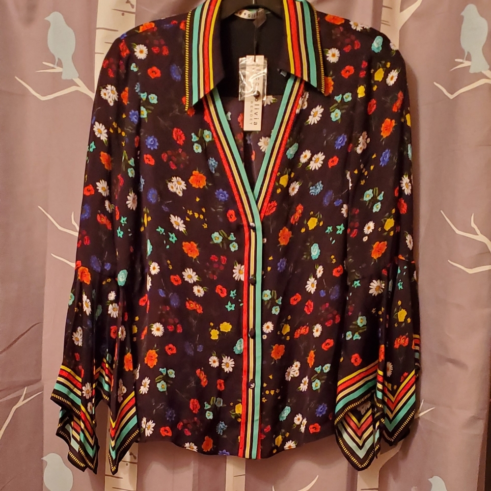 ๐ฅ๐ฅSOLD๐HP Alice+Olivia Randa Botanical Top - Picture 7 of 10